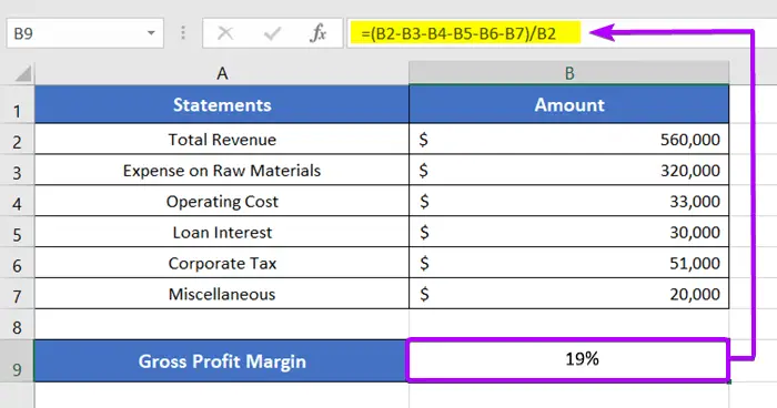 Calculate Net Profit Margin in Excel