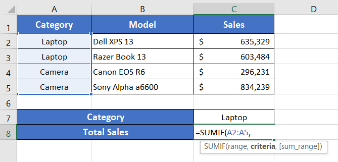 Usage Guide of SUMIF Function in Excel
