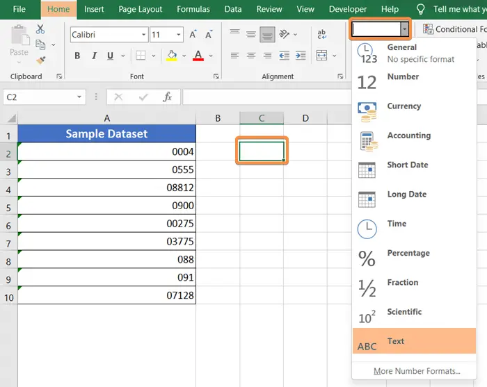 Use Text Format to Remove Single Quotes in Excel