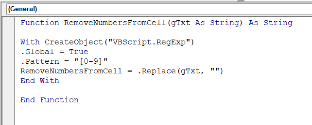 Use VBA codes to Remove Numeric Characters from Cells in Excel