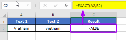 Usage Guide of EXACT Function in Excel