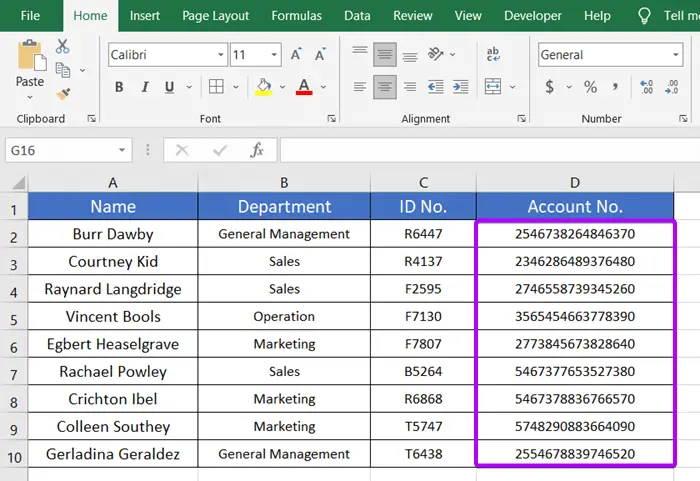  Stopping Excel from Rounding 16 Digit Numbers