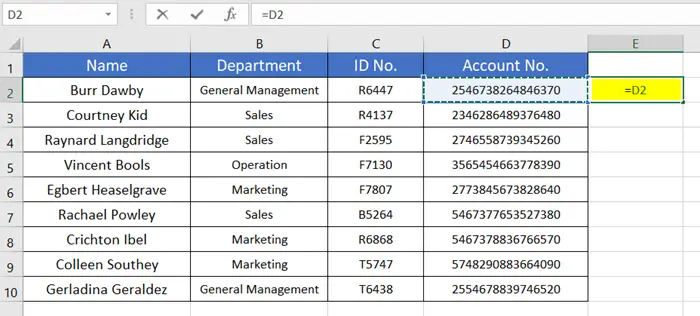 Usinf formula to Stop Excel from Rounding 16 Digit Numbers