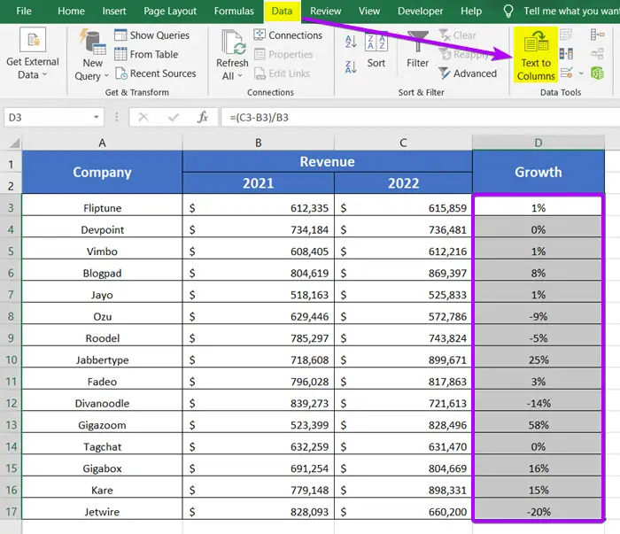 Use Text to Columns feature in Excel