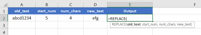 Usage Guide of REPLACE Function in Excel