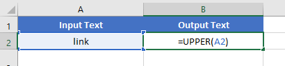 Usage Guide of the UPPER Function in Excel