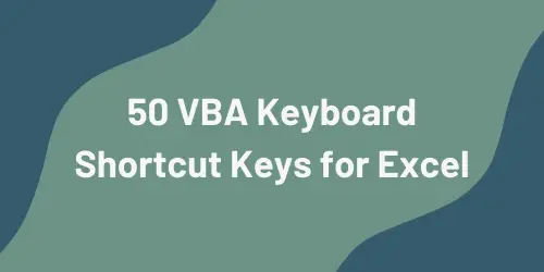 A List of 50 VBA Shortcut Keys for Excel Free PDF Download