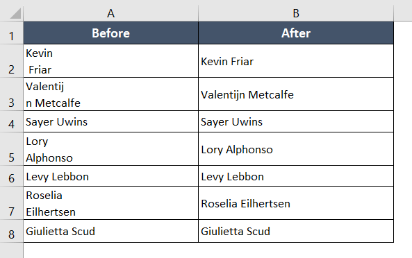 Deleting Any Kind of Line Breaks From a String in Excel