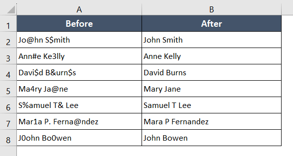 Clearing All Characters Except Letters From a String in Excel