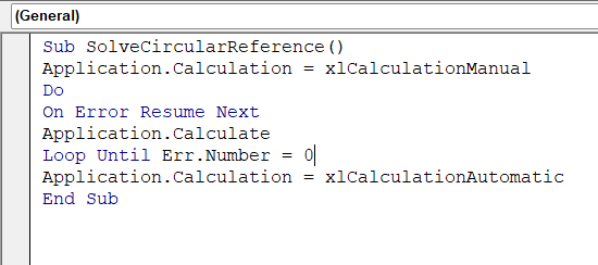 Use a Macro to Resolve Circular References in Excel