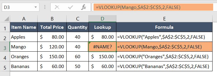 Texts Without Quotation Resulting #NAME? Error in Excel