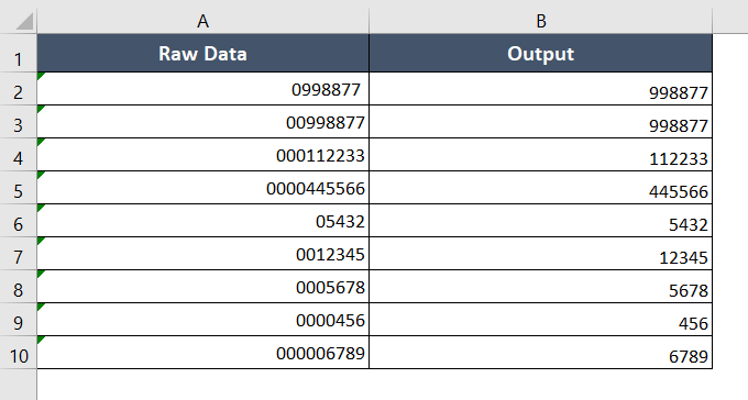 Final output Using Text to Columns in Excel