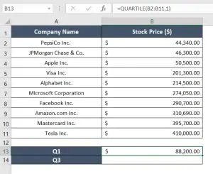 How to Find Q1 and Q3 in Excel - Excelgraduate