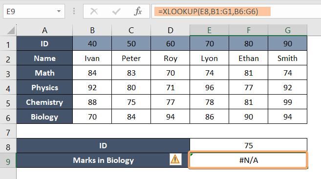 XLOOKUP Returning #N/A Error