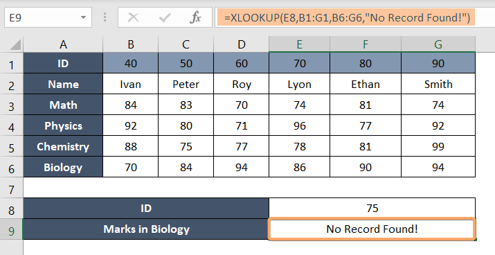 Error Handling with the Built-in Feature of XLOOKUP Function