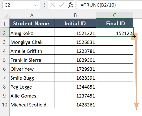 Autofilling a Formula in Excel