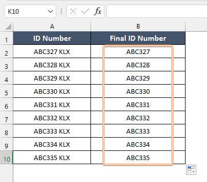 Used Flash Fill to Remove the Last 3 Digits in Excel