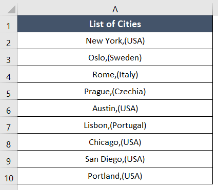 Dataset to remove bracket with Find and Column command