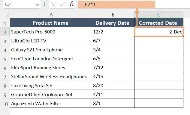 Multiply the Cell Value with 1 to Remove Apostrophe in Excel