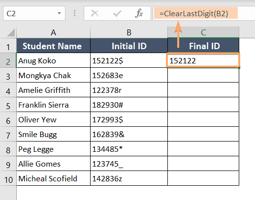 Using UDF to Remove Last Digit in Excel