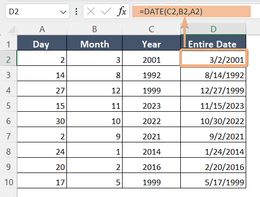 Application of DATE Function in Excel