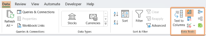 Selecting Flash Fill Tool in Excel