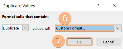 Custom Formatting- Duplicate values