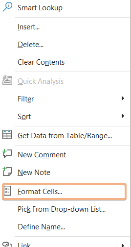 Formatting Cell