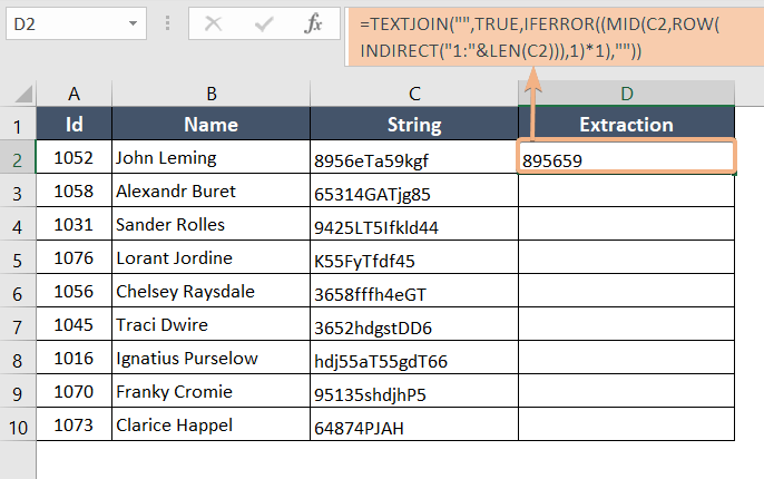 Textjoin function for extracting digit from string