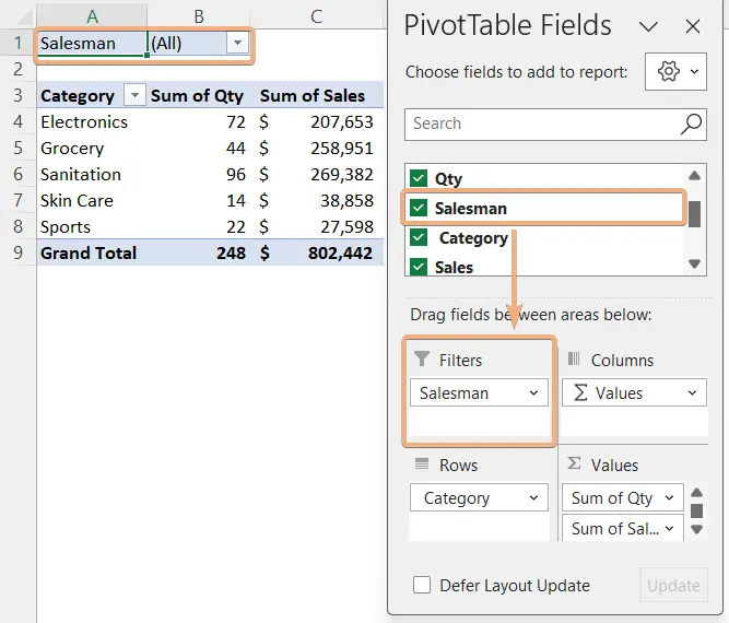 How to Filter Values in Pivot Table in Excel [4 Methods]