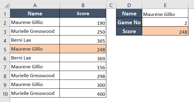 XLOOKUP function final output to find second match