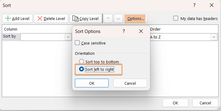 How to Sort Horizontally in Excel [3 Methods]