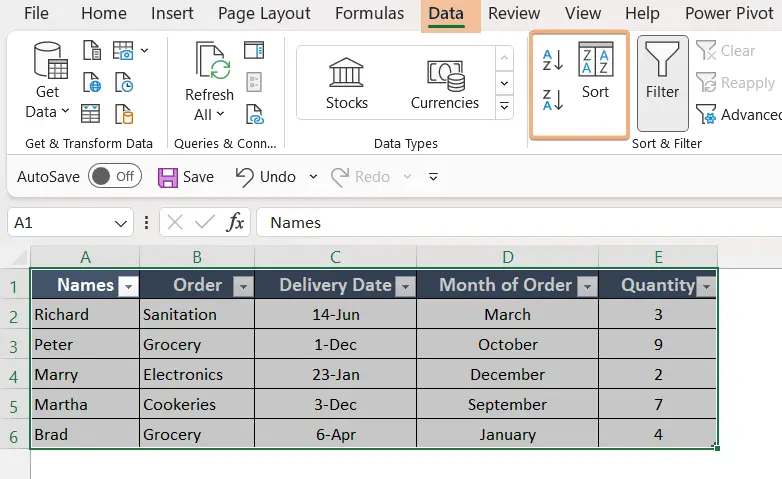 How to Sort Horizontally in Excel [3 Methods]