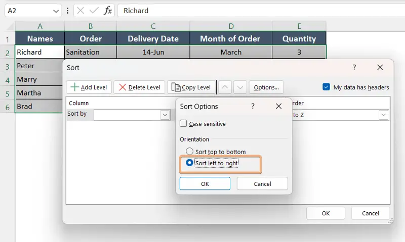 Left to right is enabled after converting table into range in Excel