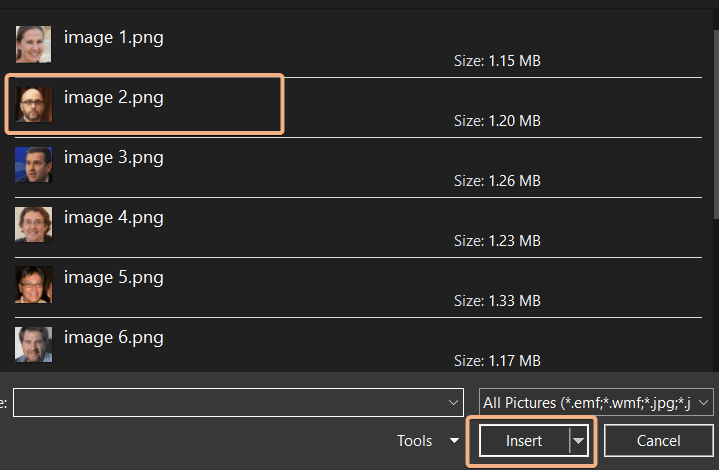 Choose in rectangle shape to insert picture in cell