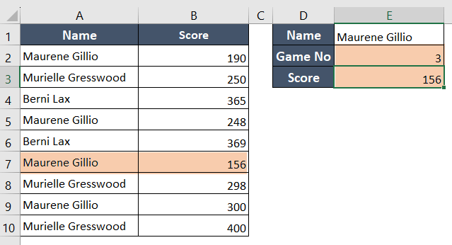 XLOOKUP function final output to find nth match