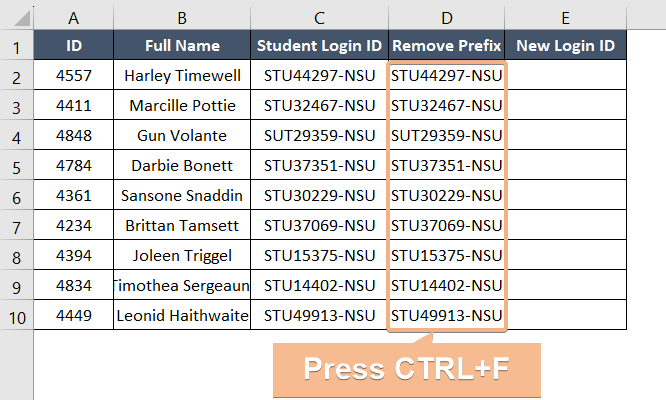 Finding for prefix and suffix