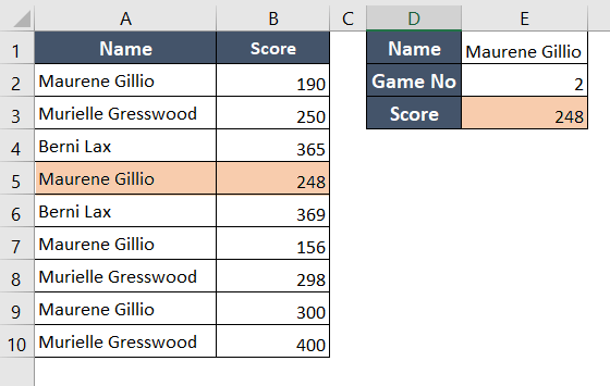 FILTER function final output to find second match