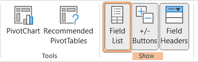 Enable Field List to show Pivot Table Fields in Excel