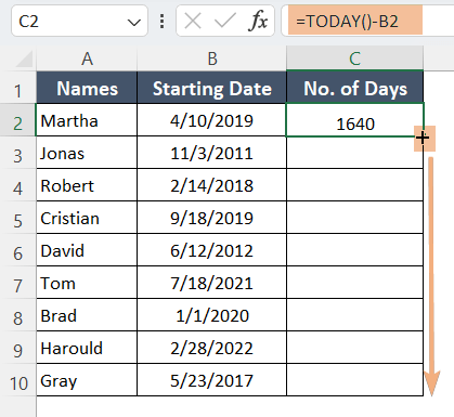 How to Create Automatic Day Counter in Excel [8 Methods] - Excelgraduate