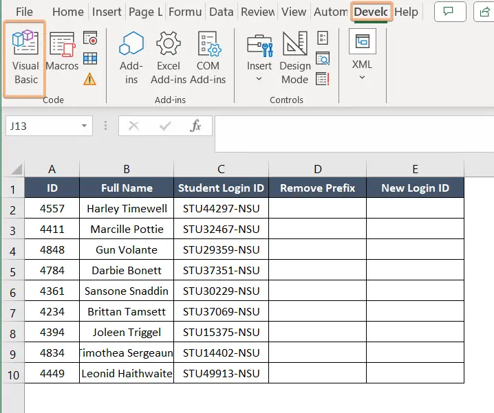 VBA code developer