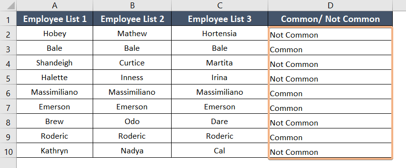 Final result of combining IF, AND and EXACT functions