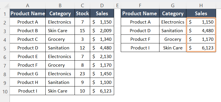 Result using INDEX and MATCH and match multiple columns 