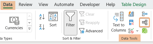 Selected Relationships in the Data Tools to create Pivot Table from multiple sheets 