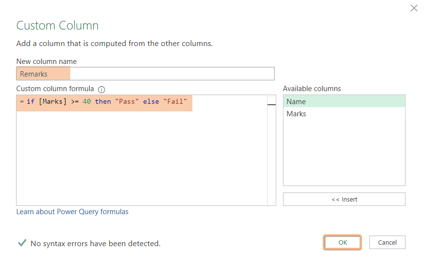 IF Statements in Power Query