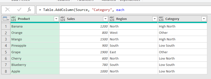 New column for IF statement multiple criteria after implementing M codes