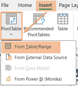 Insert Pivot Table to add formula with IF statement in calculated field