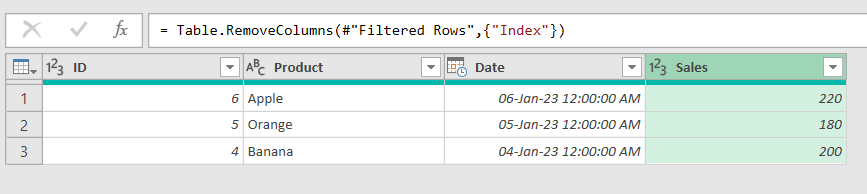 Filtered Rows after removing duplicates but keep latest