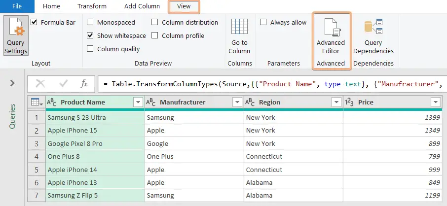 Opening advanced Editor for IF Statement multiple criteria in Power Query