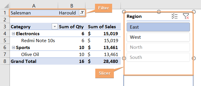 Pivot Table Slicer Vs Filter in Excel - Excelgraduate